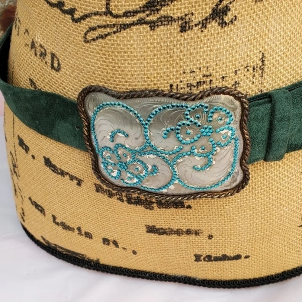 Vintage  Western jeweled‎ buckle belt S/ M - Picture 2 of 10